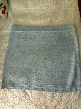 wild fable Light Blue Sparkle Knit Mini Skirt